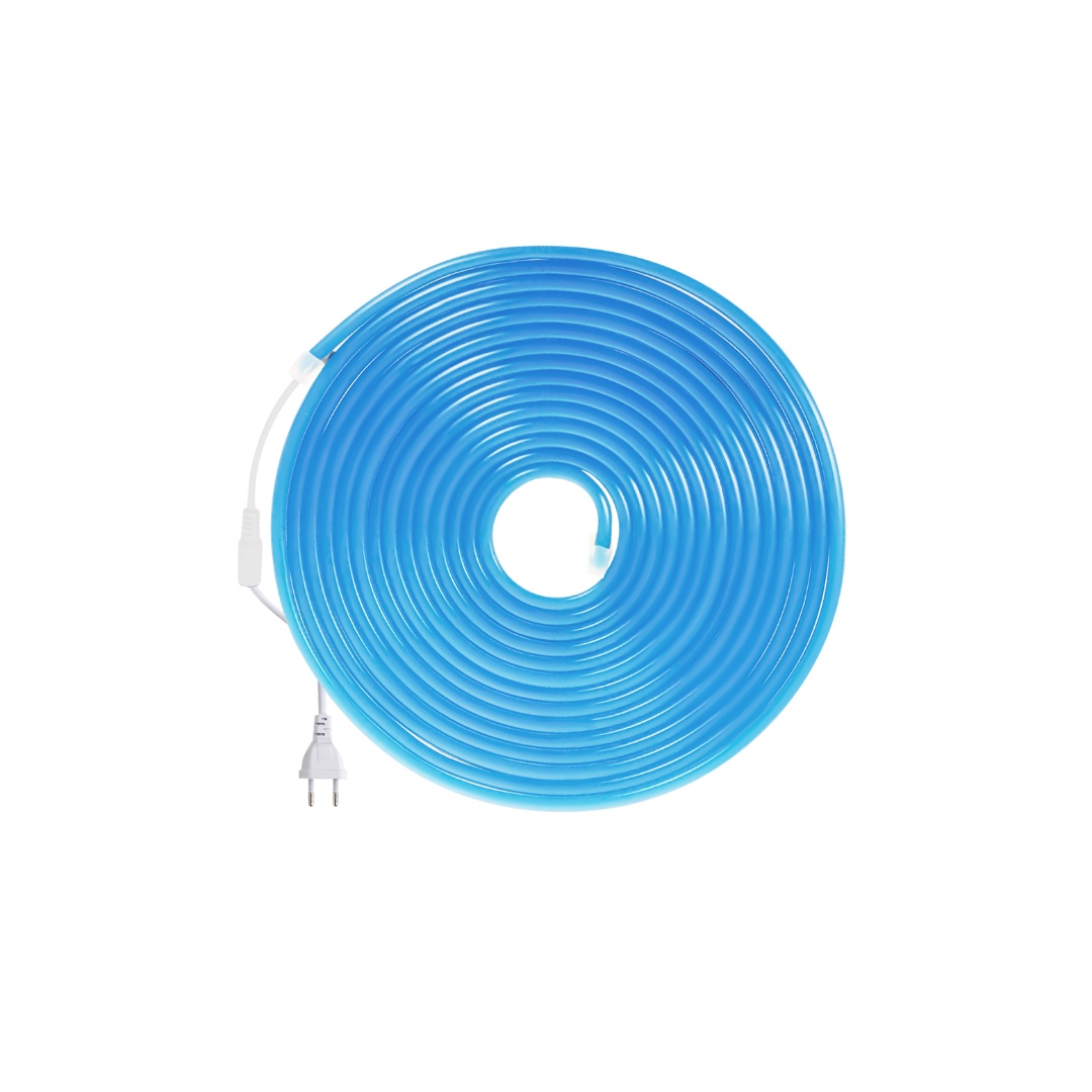 TIRA DE NEÓN FLEXIBLE 220 V CELESTE