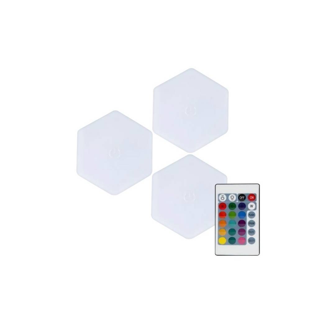 SET MODULOS LED HEXAGONALES RGB