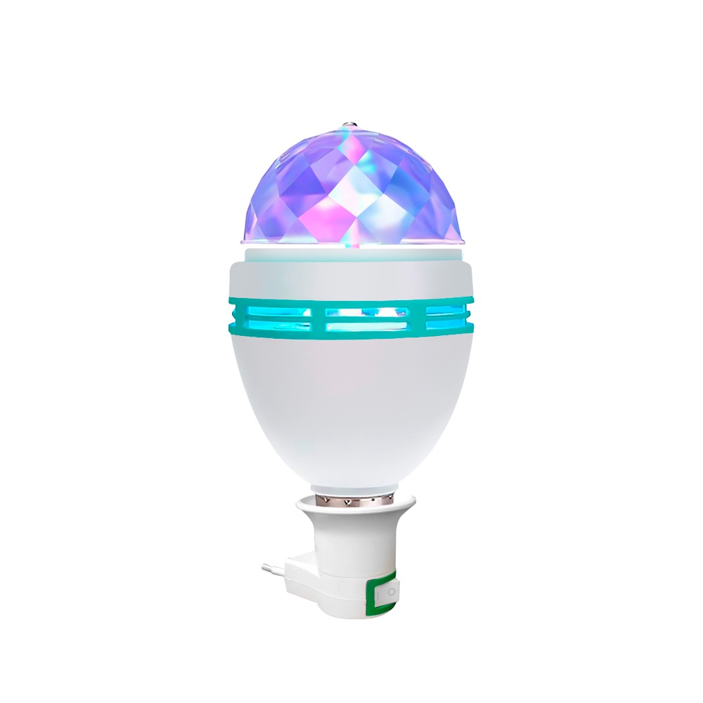 LÁMPARA BOLA DE LUCES LED RGB GIRATORIA 220V