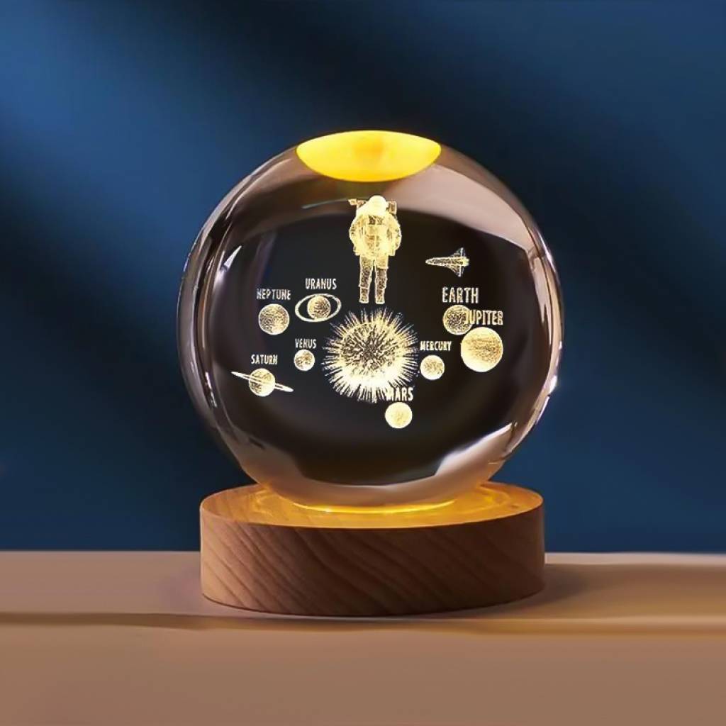 LÁMPARA ESFERA DE CRISTAL 8 CM