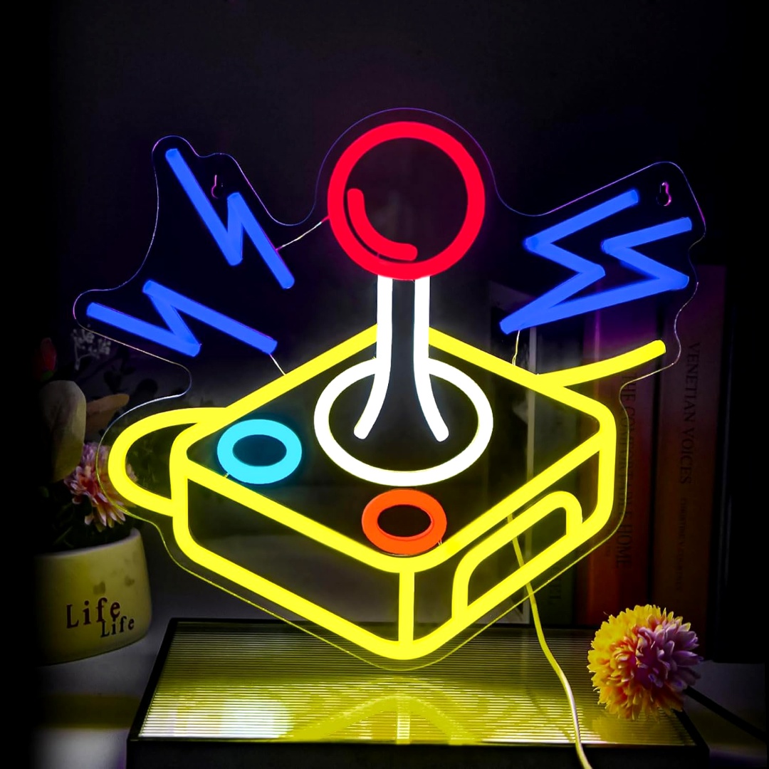 LETRERO DE NEÓN JOYSTICK RETRO