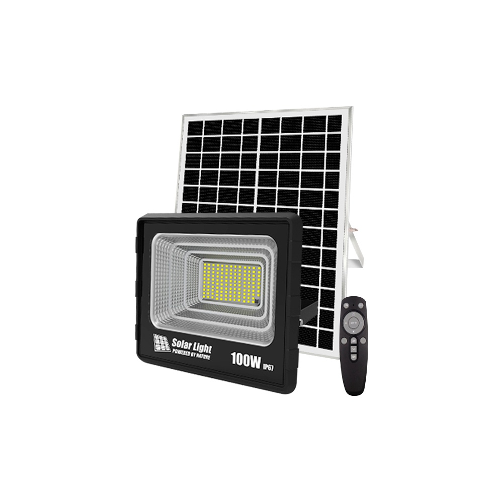 FOCO LED EXTERIOR CON PANEL SOLAR 100W