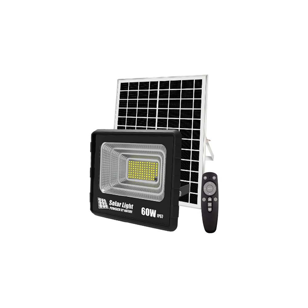 FOCO LED EXTERIOR CON PANEL SOLAR 60W