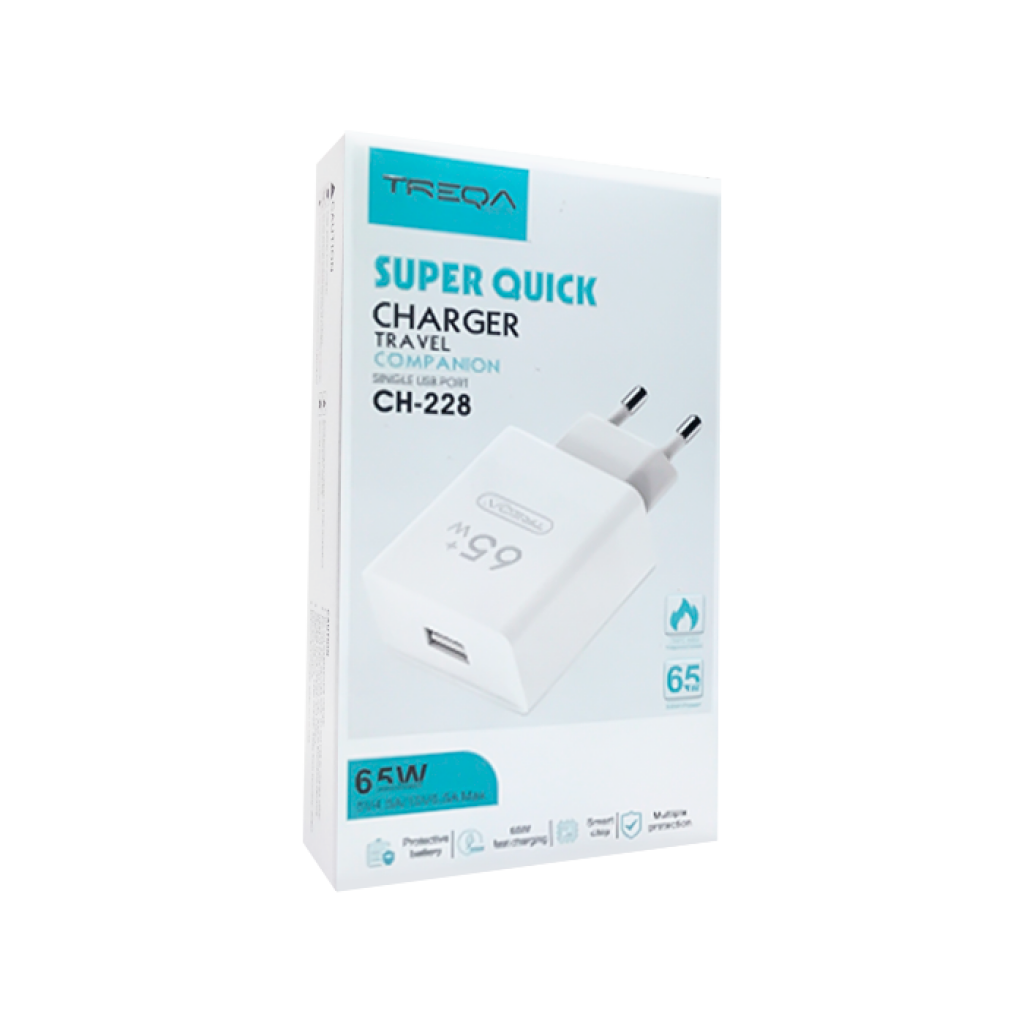 CARGADOR TREQA USB CARGA RÁPIDA 65W