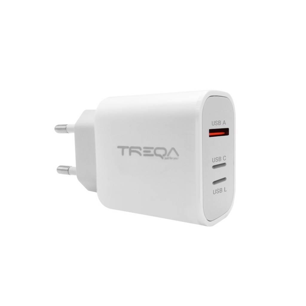 CARGADOR USB/TIPO C/LIGHTNING CARGA RÁPIDA TREQA