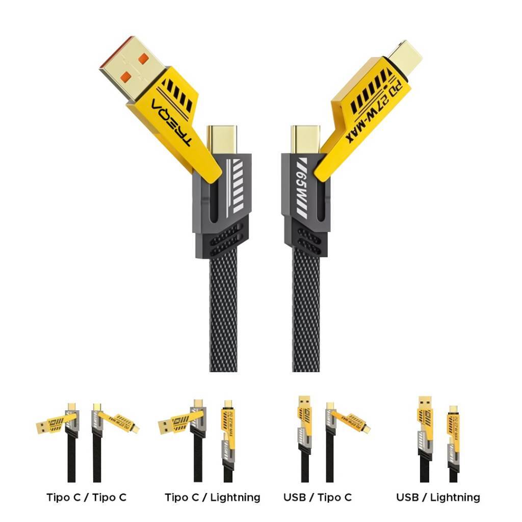 CABLE REFORZADO DE CARGA RÁPIDA Y DATOS TREQA